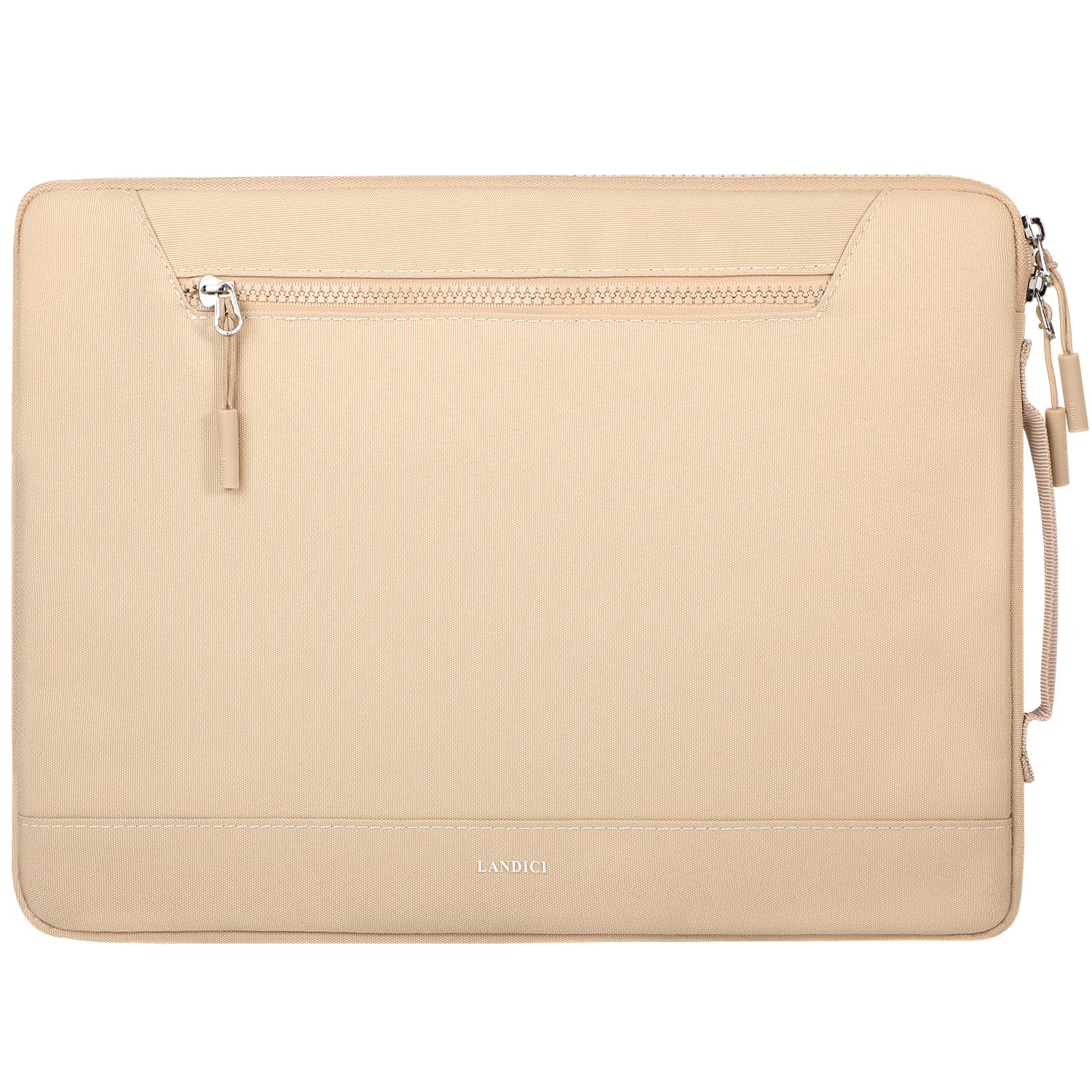 LANDICI 360°Protective Laptop Sleeve Case 13 13.3 Inch for MacBook Air 13 M1/M2/M3, MacBook Pro 13, Ipad Pro 13 2024, Waterproof Slim Computer Bag Cover with Handle, Apricot