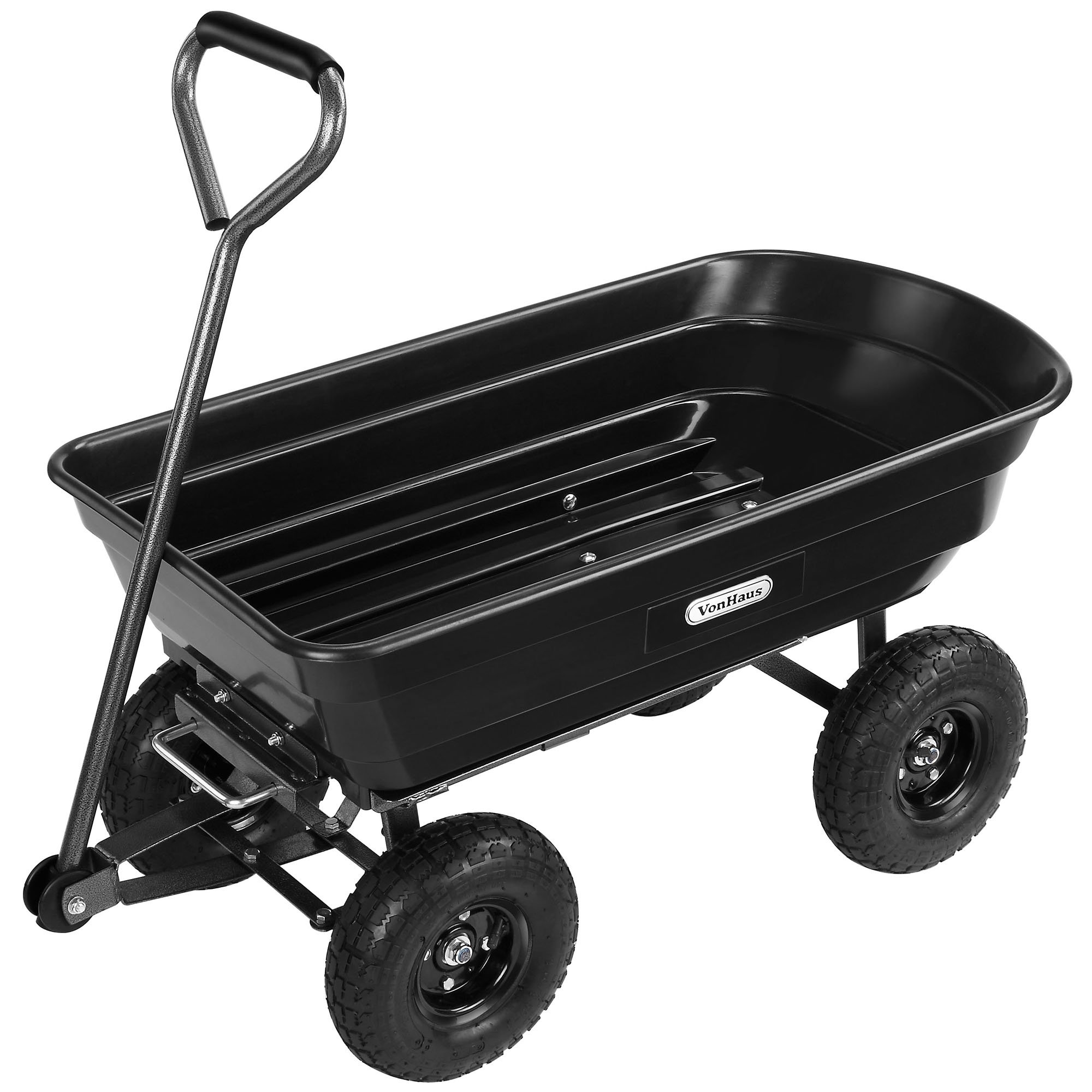 VonHaus 75L Garden Tipping Cart Dump Truck Wheelbarrow Trolley Buy