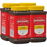 Community Coffee Coffee and Chicory Instant Coffee, Medium Dark Roast, 7 oz Jar (Pack of 4)