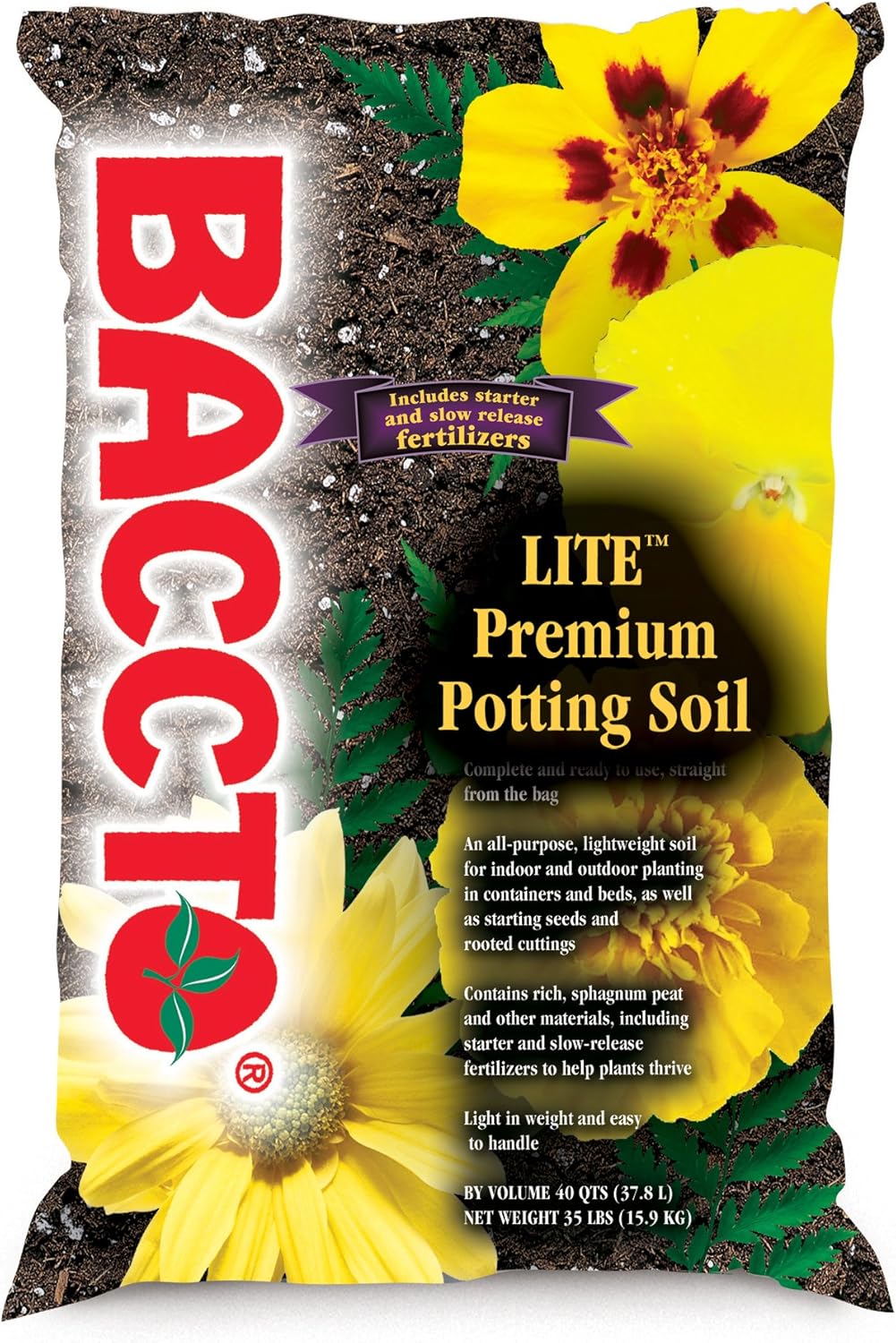 Michigan Peat 1440 Baccto Lite Premium Potting Soil, 40-Quart