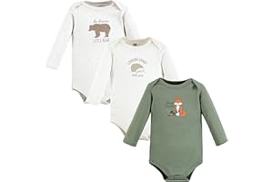 Hudson Baby baby-boys Cotton Long-sleeve Bodysuits 3-pack