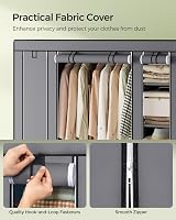 SONGMICS Fabric Wardrobe Portable Closet with 12 Compartments Grey LSF03G view 4