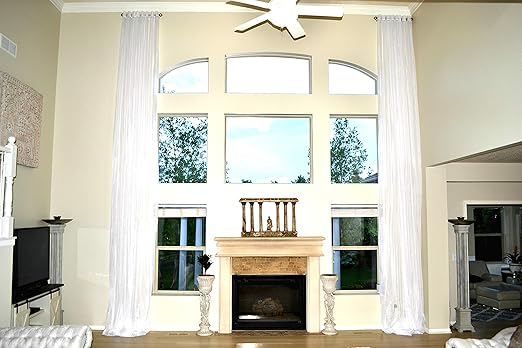 Amazon Com Ikiriska Extra Long Sheer Voile Curtain Panel Custom