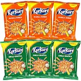 BENGAL BOX KurKure Masala Munch 3 Packs + Chilli Chataka 3 Packs/Total 6 Packs, Indian Snacks