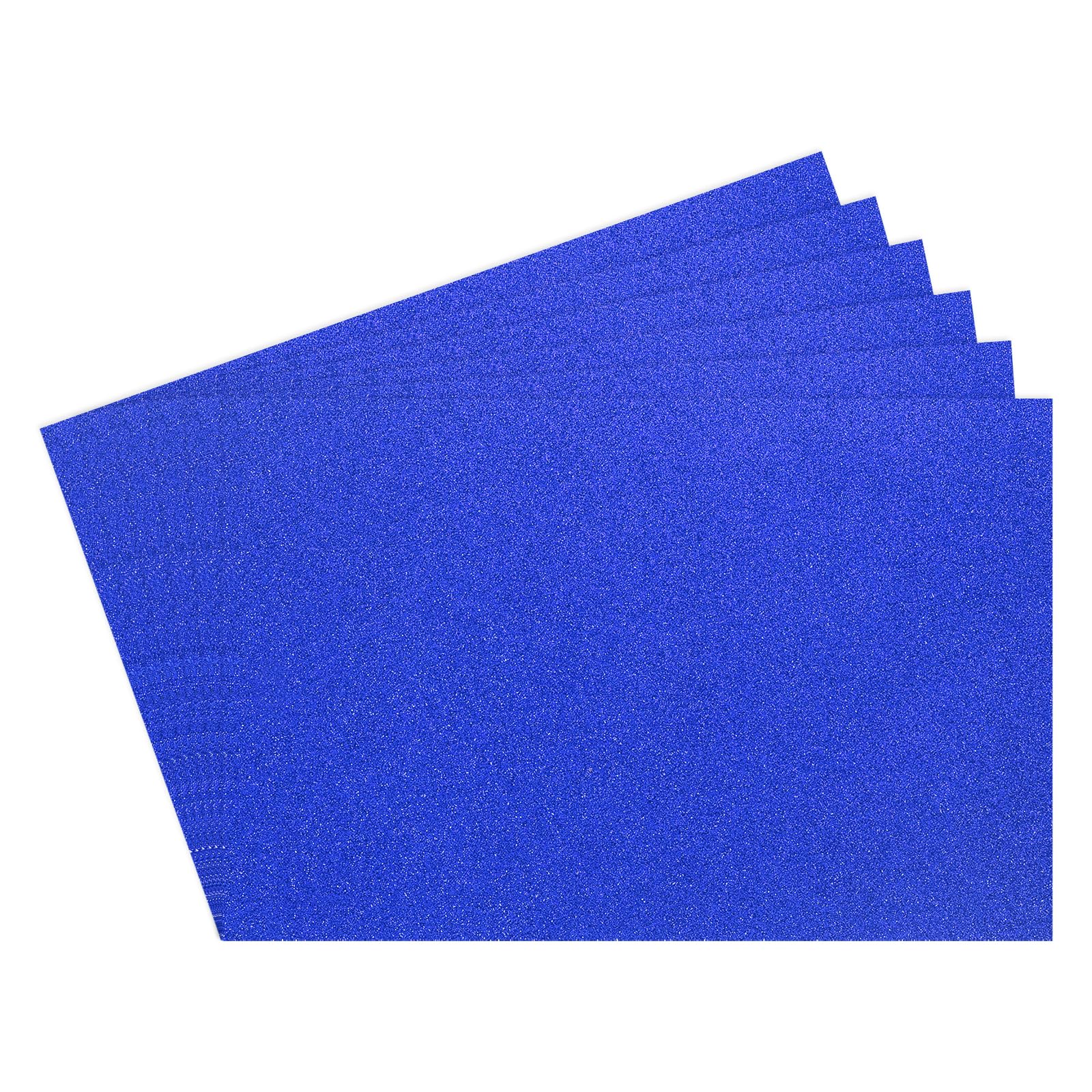 Rebower 6Pcs Foam Sheets Crafts Glitter Foam Arts Paper 12 x 8 x 5/64 Inch [for Crafts Project, Scrapbooking, DIY, Party Handicraft, Costumes]-30cm x 20cm x 2mm / Bright Blue