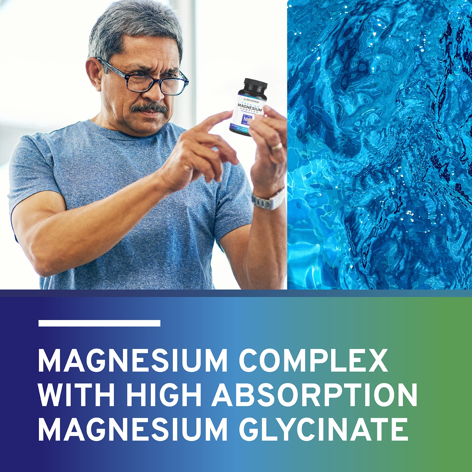 Trio Nutrition Magnesium Complex 90 Day Supply 420 mg | Natural Calm, Relax, Stress Relief, and Muscle Recovery |Magnesium Glycinate Supplement with Vitamin B6 for Rapid Absorption*