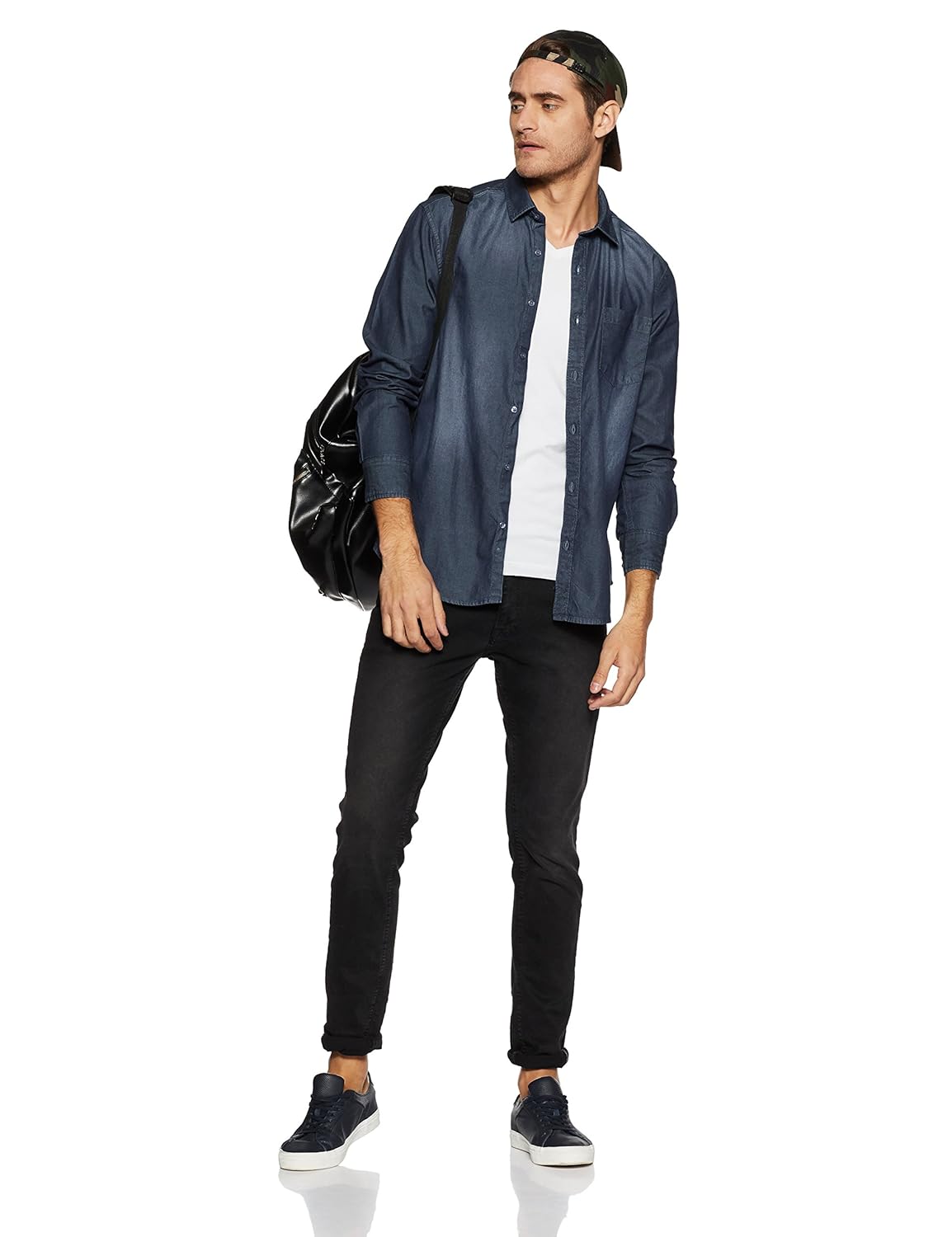 diverse men's solid slim fit casual shirt