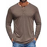 COOFANDY Men's Henley Shirts Long Sleeve T-Shirt Lightweight Fashion Casual Pullover Tee Shirt