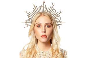 Zivyes Medusa Halo Crown Bronze Sunburst Halo Snake Headpiece Halloween Accessories