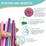 Smith's Colourful Glitter Glue Sticks 7mm x 100mm 50 Pack RoHS Safe view 5