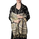 Achillea Reversible Bohemian Pashmina Ethnic Tribal Border Shawl Wrap Scarf