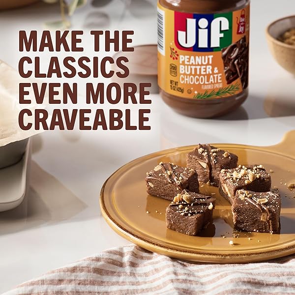 JIF PEANUT BUTTER & CHOCOLATE FLAVORED SPREAD, HOLIDAY EDITION, 15 OZ. JARS (12 COUNT)