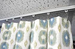 Ceiling Curtain Track Set with Wheeled Carriers and