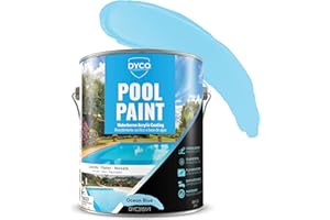 DYCO PAINTS Dyco Waterborne Acrylic Pool Paint, Resistant to UV, Water, Salt, Chemicals, Fading, Cracking & More, Seals Hairline Cracks (Ocean Blue, 1 Gallon)