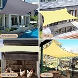 RICHIE Sun Shade Sail Rectangle 2m x 4m Waterproof Beige 98% UV Block view 5