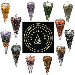 Orgone Crystal Pendulums Bulk Set with Board