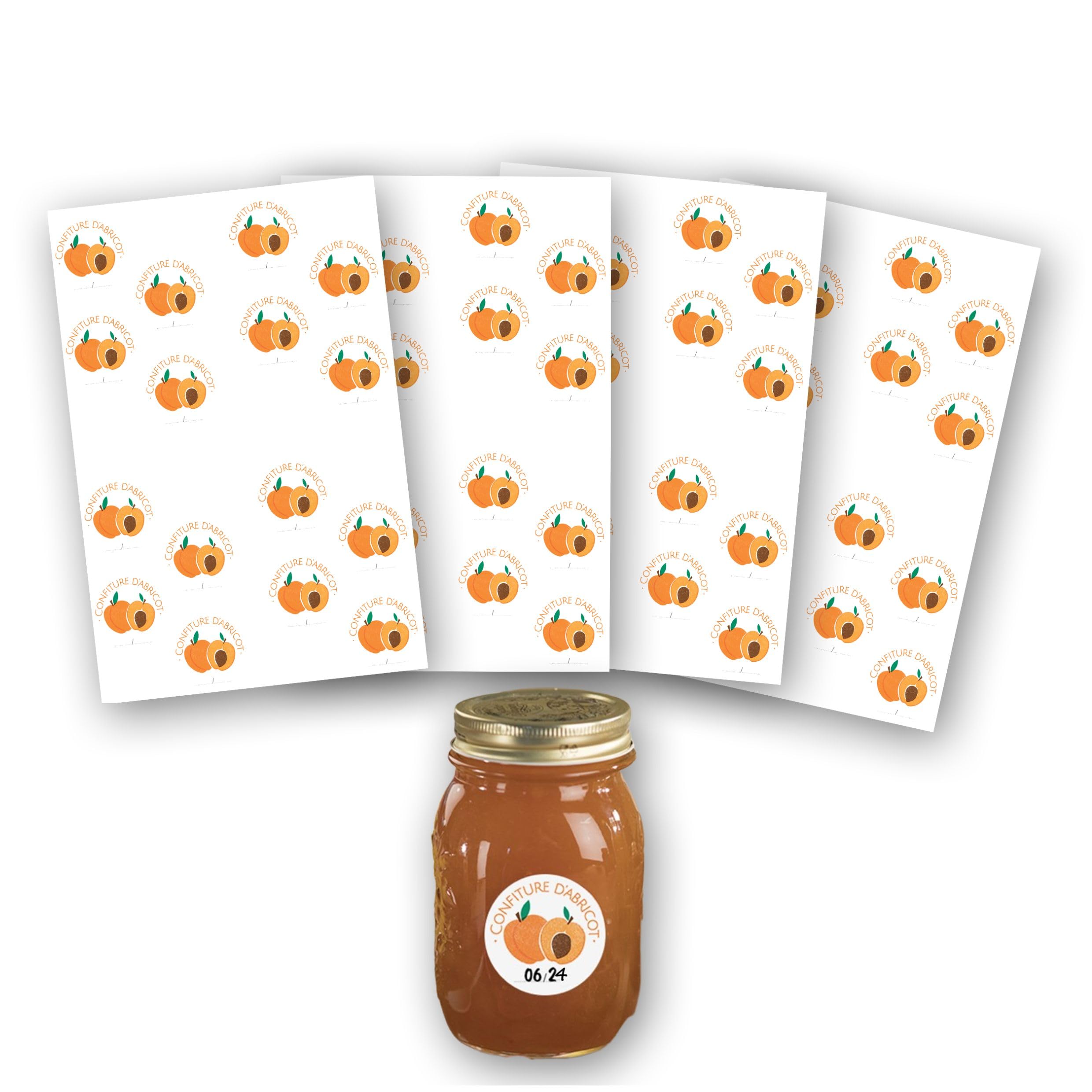 AVERY - Pack of 64 Apricot jam Labels, Diameter 47.5 mm