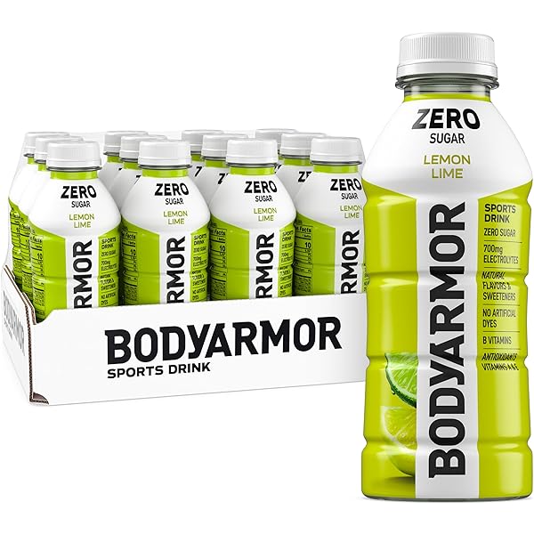 BODYARMOR ZERO SUGAR LEMON LIME ELECTROLYTE DRINK, NATURAL FLAVORS, 16 FL OZ BOTTLES (12 PACK), B VITAMINS & ANTIOXIDANTS SUGAR FREE HYDRATION