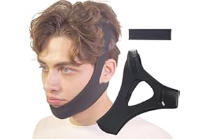 INCANDESCO Anti Snoring Chin Strap, Chin Strap for Sleeping, Premium Airflow Jaw Strap, Stop Snoring Chin Strap, Snoring Solution for Men and Women, Breathable Chin Strap with Adjustable Velcro (Blackk)