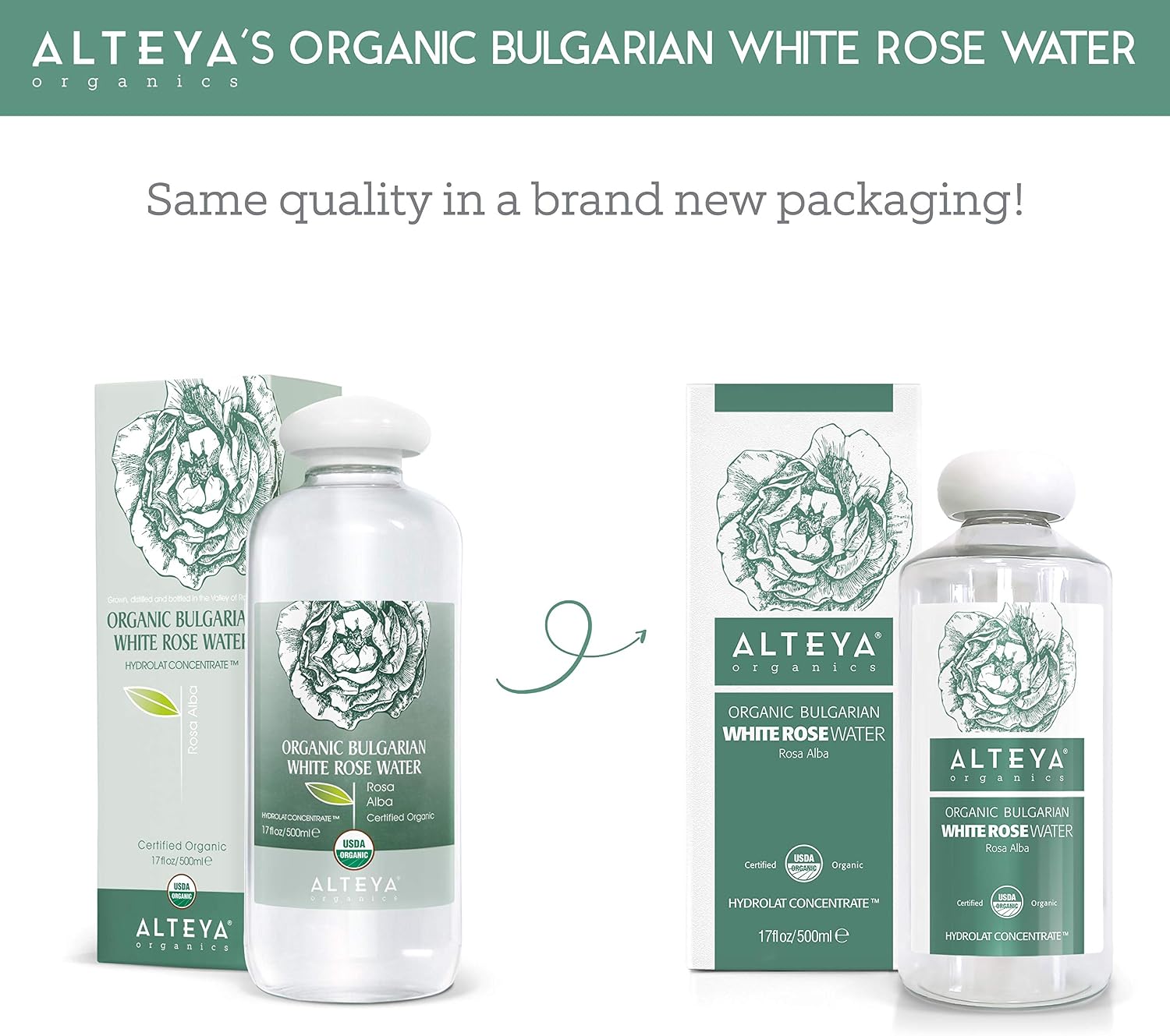Alteya Organic White Rose Water 500ml, Pure Organic Rosa Alba Hydrolat, No additives, USDA Certified Organic, Sensitive Skin - Image 3