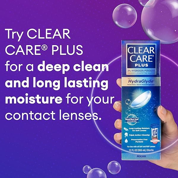 CLEAR CARE PLUS CLEANING AND DISINFECTING SOLUTION WITH LENS CASE, CLEAR, 12 FL OZ