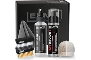 Blackline ELMT Hat Cleaning Kit — Quick-drying, US-Made, Cleans 50+ Hats — Hat Cleaner for Baseball Caps of all Materials Cotton, Wool, Leather, Felt and more (8oz Solution, Deodorizer, Towel & Brush)