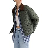 Orolay Women's Quilted Lightweight Puffer Jacket Zip Up Cropped Padded Coat Casual Outerwear with Pockets