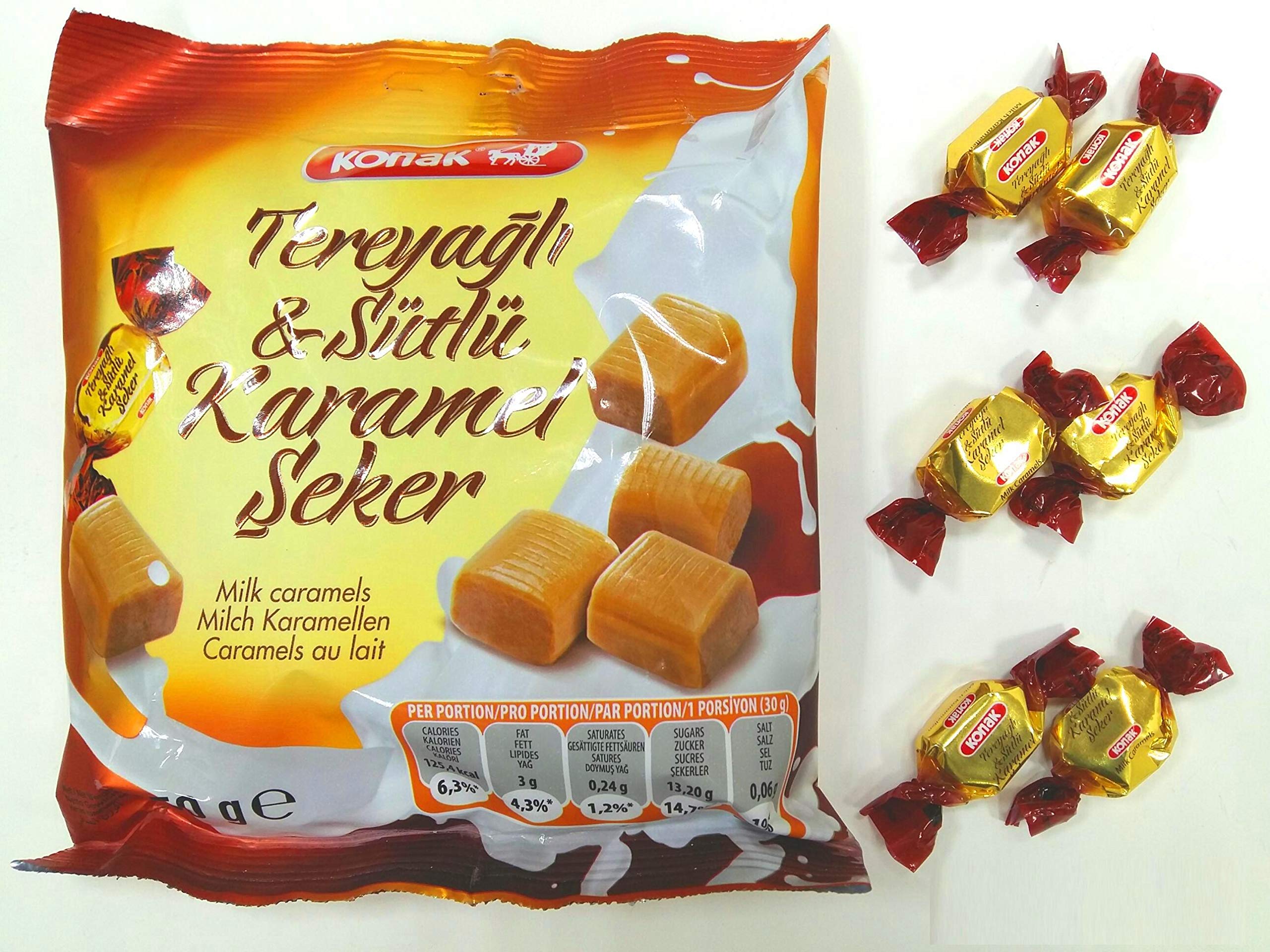 Konak Teryagli & Sutlu Karamel - Butter, Milk, and Caramel Toffees 1334, 250 Gr