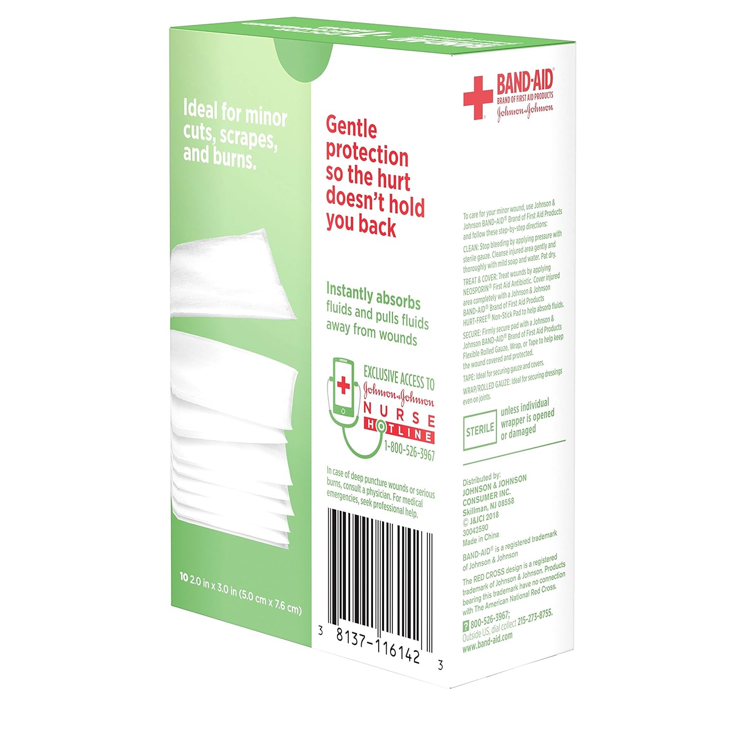 Band-Aid Adhesive Bandages, Medium Non-Stick Pads, 10 2-Inch X 3-Inch Pads, 10 ct : Grocery & Gourmet Food