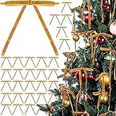 YGDZ 30 PCS Velvet Bows, Khaki Bows Ornaments for Christmas Tree, Vintage Velvet Ribbon Light Brown Neutral Bow for Christmas Decor, Garland, Wreath, Crafts, Gift Wrapping 3/8'' Wide 5x7 inch