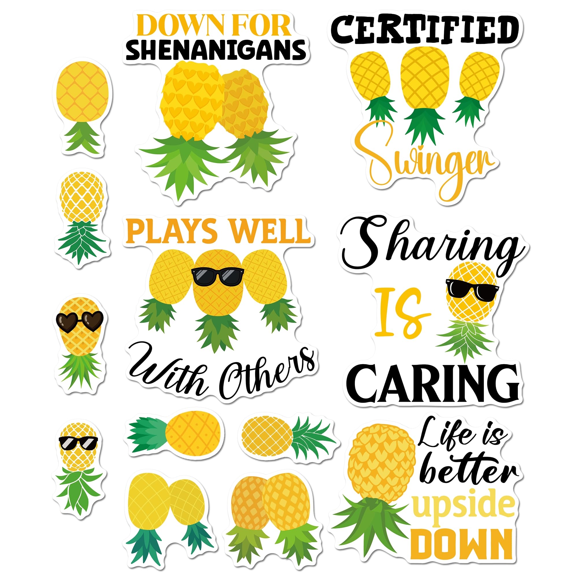 Pineapple Cruise Door Magnets Decorations, 13 Pcs Upside Down Pineapple Cruise Magnets, Cruising Must Haves Funny Magnetic Door Signs for Ship Cabin Stateroom Decor
