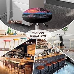 LJMKZJN Hawaii Style Bar Stool Seat Covers Round