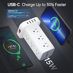 Power Strip Tower Surge Protector Power Strip with