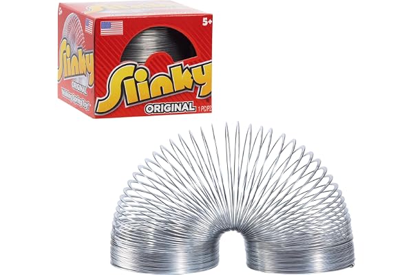 The Original Slinky Walking Spring Toy, 2.75-inch Diameter Metal Slinky, Fidget Toys