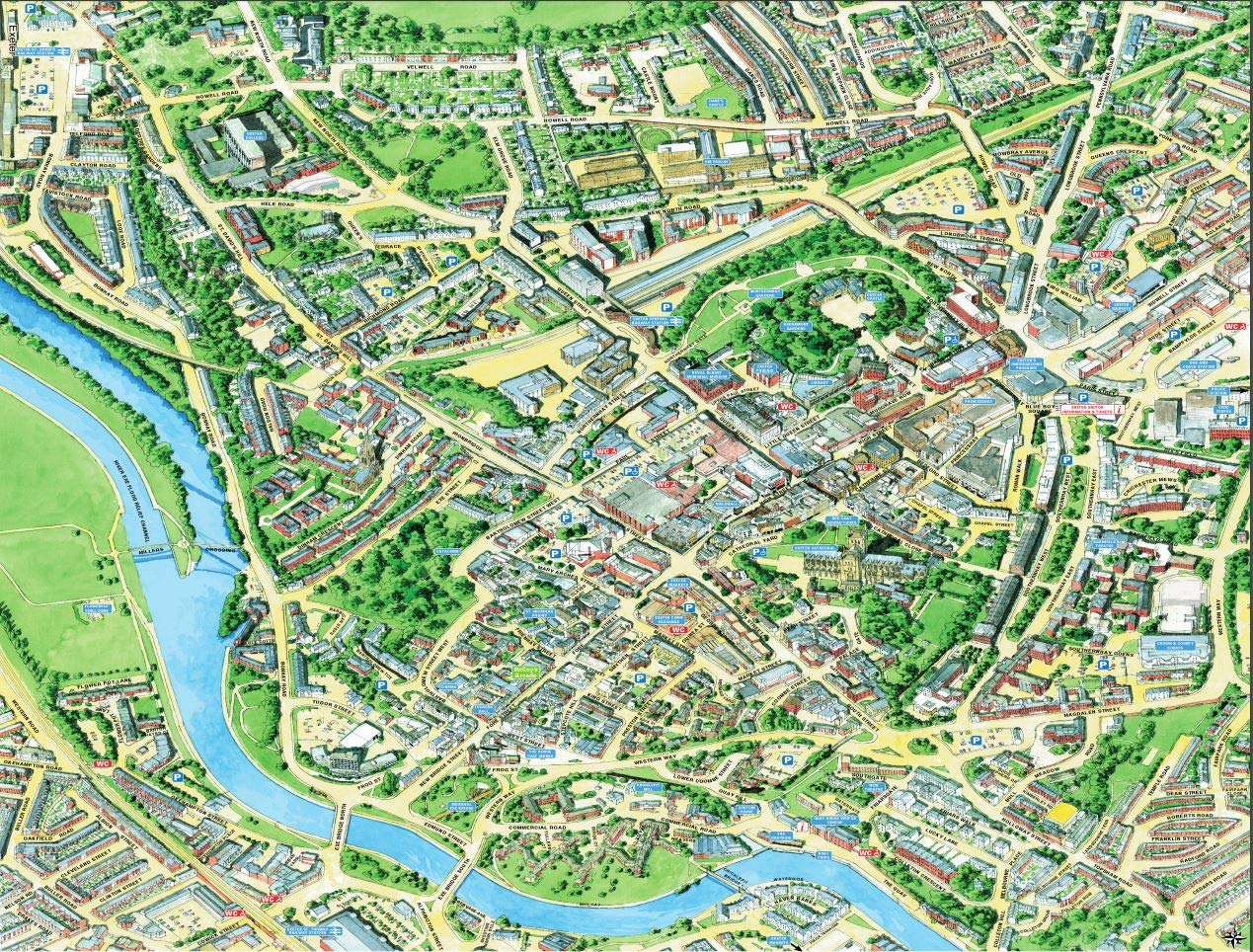 HPY Cityscapes Street Map Of Exeter 400 Piece Jigsaw Puzzle 470mm x 320mm (hpc)