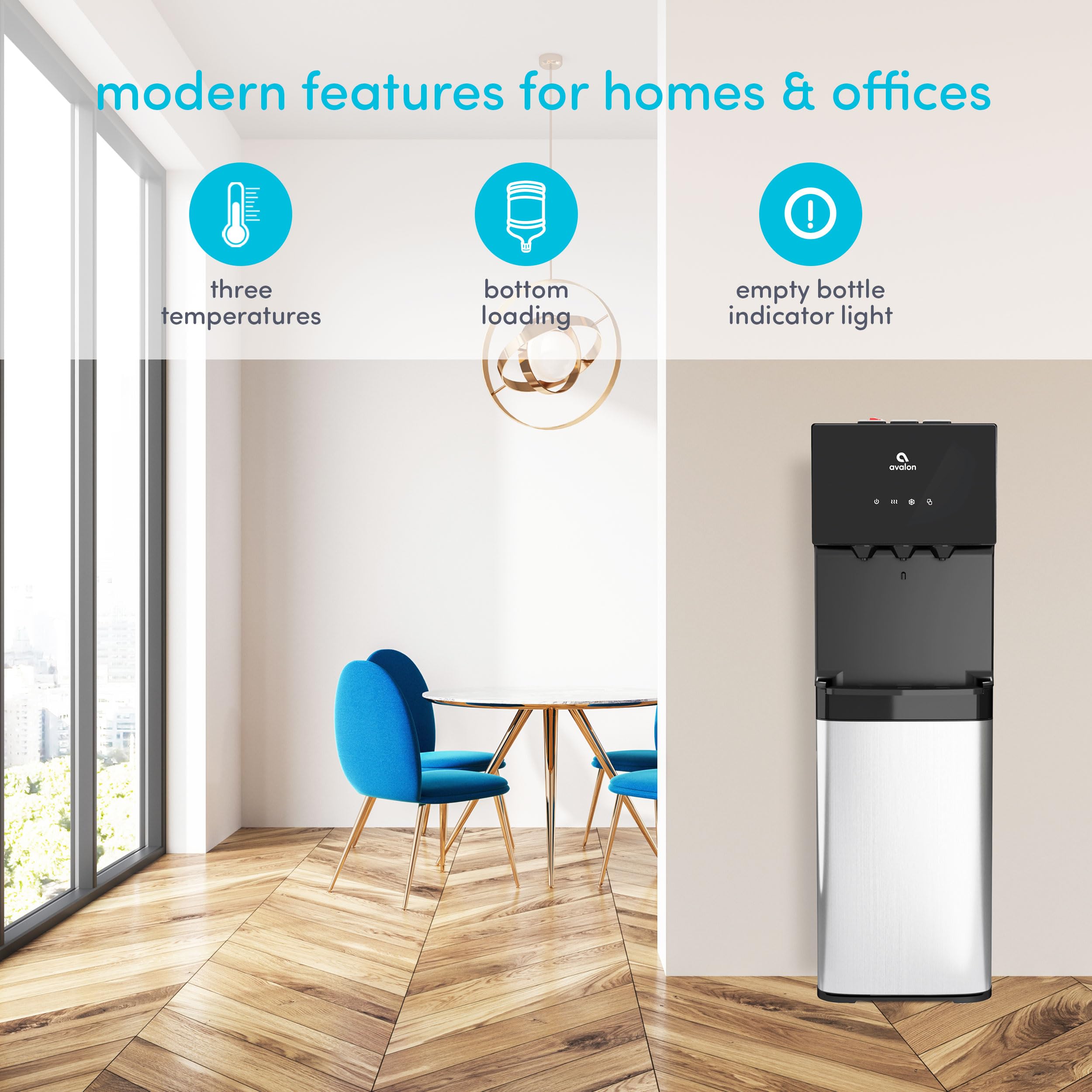 Avalon Bottom Loading Water Cooler Water Dispenser With BioGuard 3