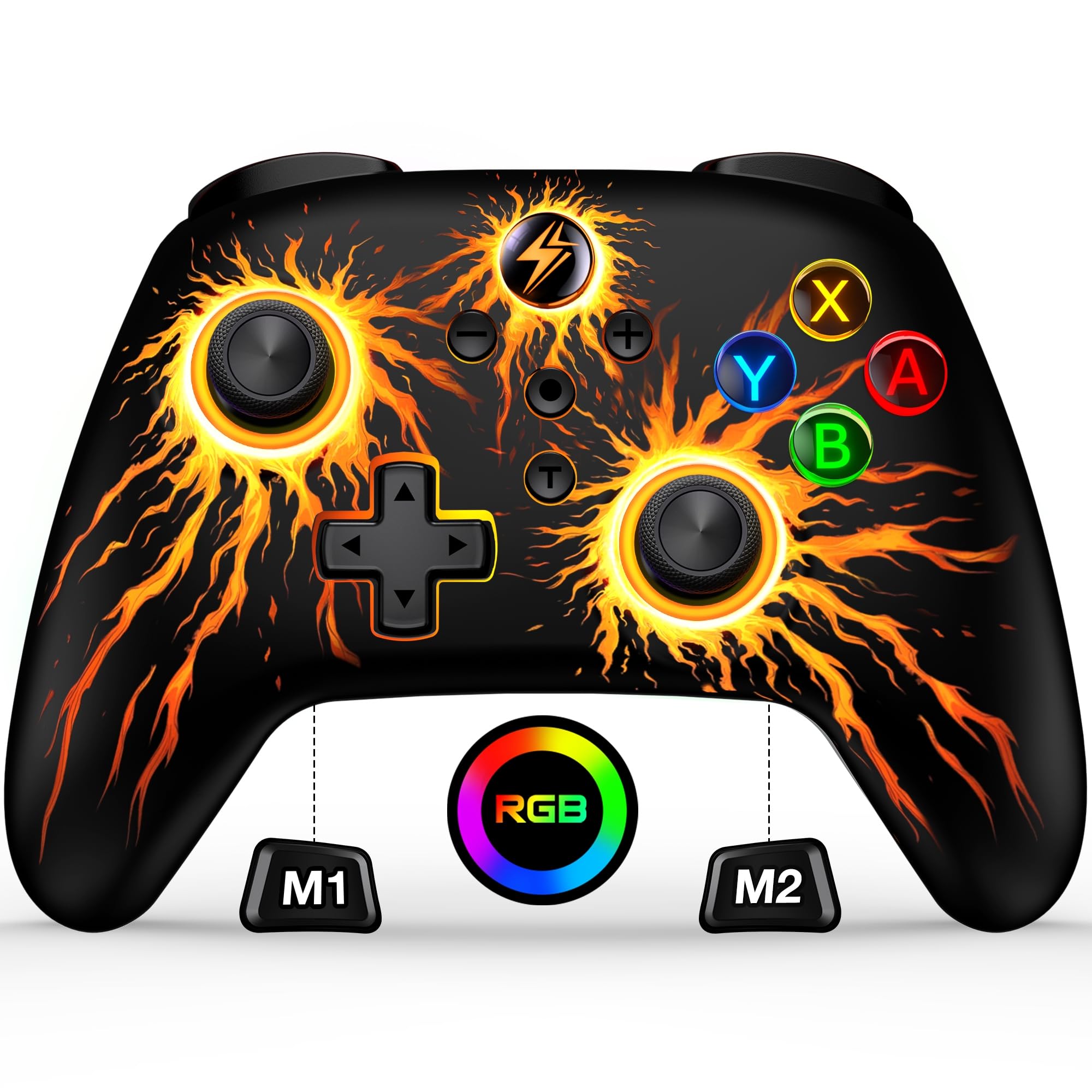 ALEEMTRY Switch Controller-Wireless Switch Pro Controller mit Cooles RGB Aussehen/Programmierbare/Turbo/Aufwachfunktion/1000mAh Akku für Switch/Lite/OLED, Kompatibel mit Android/IOS/PC-Spiele