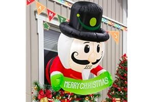 DEARSUN Christmas Clearance! 3.5FT Christmas Inflatable The Nutcracker with Build-in LED Lights Broke Out from Window, Blow up Christmas Inflatable Outdoor Indoor Decorations(The Nutcracker Broke Window)