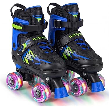 DINHEAROM 1 Pair Beginner Skating Shoes Kids Light-up Wheels Shoes