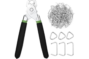 Mr. Pen Hog Ring Pliers Kit - 110 Pack 3/4" Galvanized Hog Rings & Pliers for Fencing & Automotive Upholstery