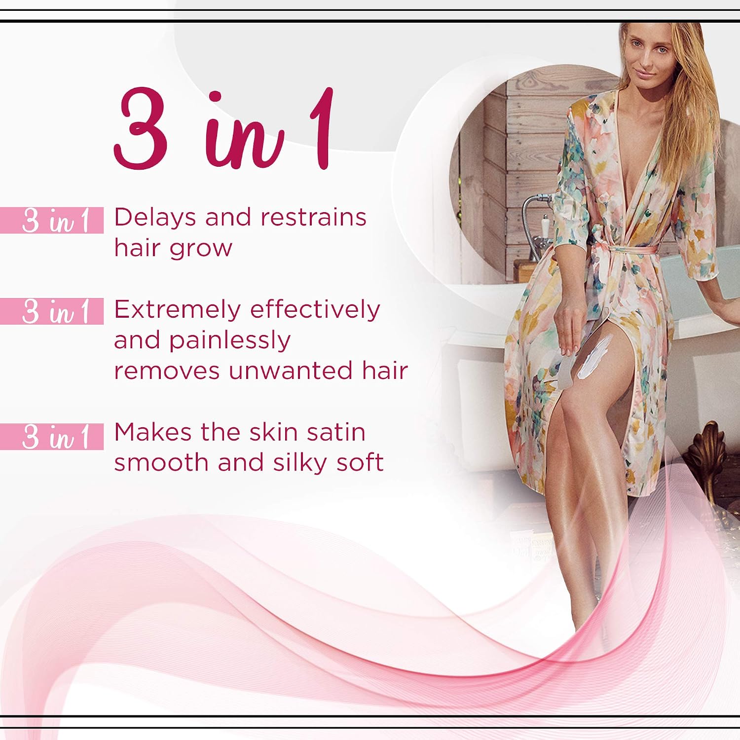 Eveline Cosmetics Just Epil Ultra-Gentle 3-in-1 Hair Removal Cream for Sensitive Areas with Aloe Vera & Silk Proteins, Smooth - Image 5