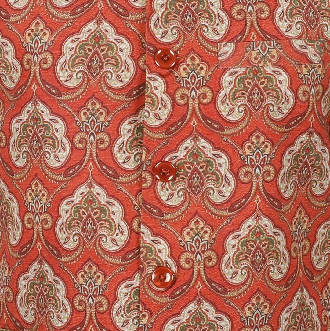 larainbow mens printed bandhgala modi jacket-red