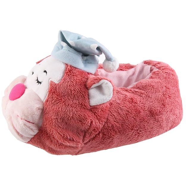 Tierhausschuhe Schlafmütze Katze Tier Hausschuhe Pantoffel Schlappen Kuscheltier Plüsch Damen Pink 35-41, TH-TLP