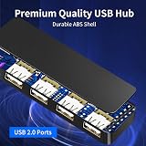 Herfair 4 Port USB 2.0 Hub Expander Splitter Ultra-Slim for PC Laptop MacBook view 4
