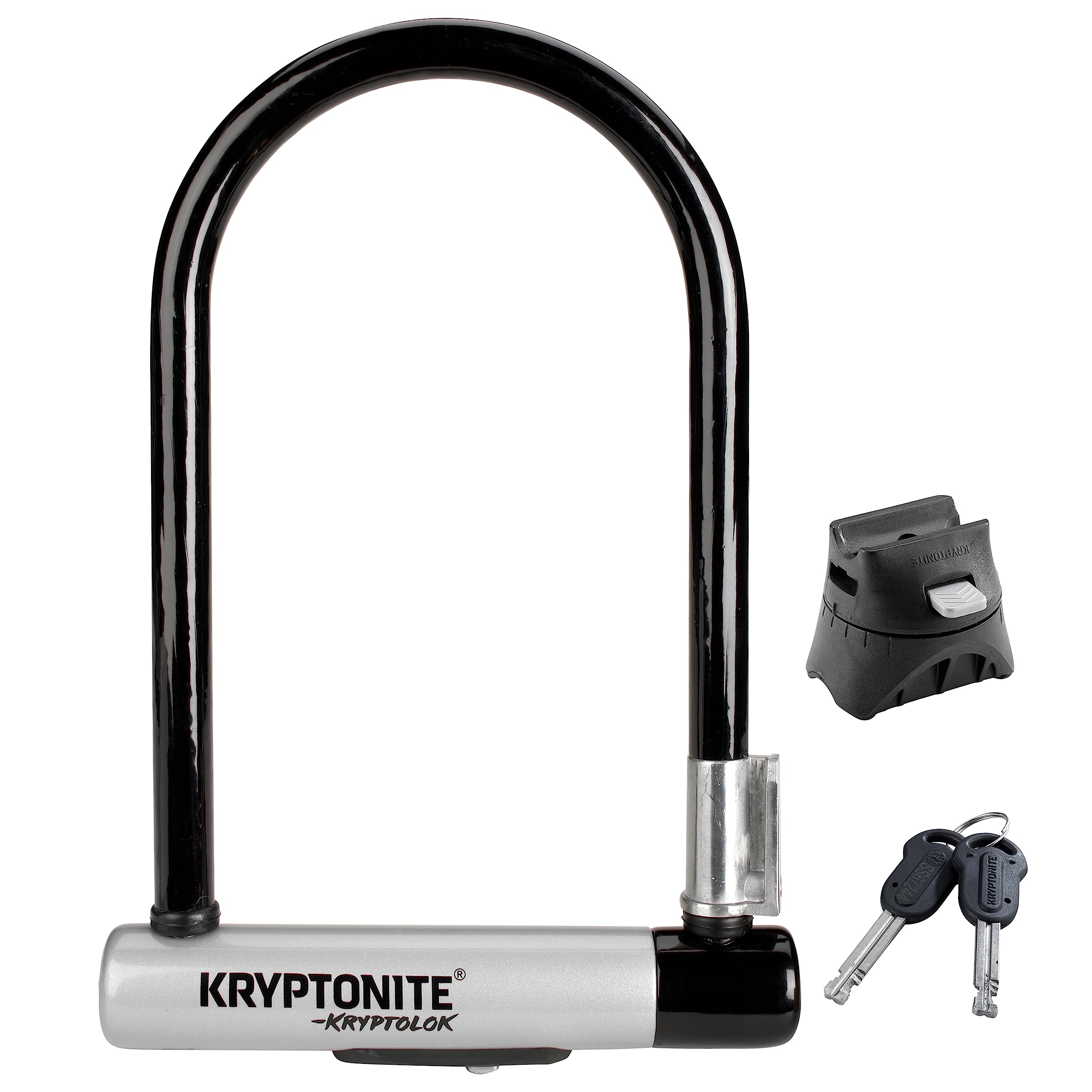 Kryptonite Kryptolok ATB Bike U-Lock, Heavy Duty Anti-Theft Sold Secure Gold U Lock, 12.7mm Shackle with Mounting Bracket and Keys, High Security Lock for Wide Tires E-Bike Scooter Road Mountain Bike
