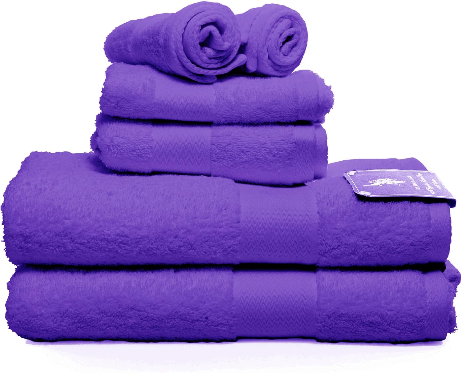 U.S. Polo Assn. 100Percent Ringspun Cotton Solid Bath Towel 27 by 50Inch, Purple
