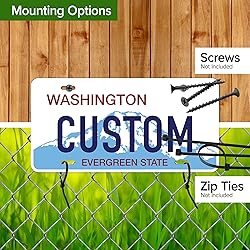 Custom Washington License Plate, Personalized