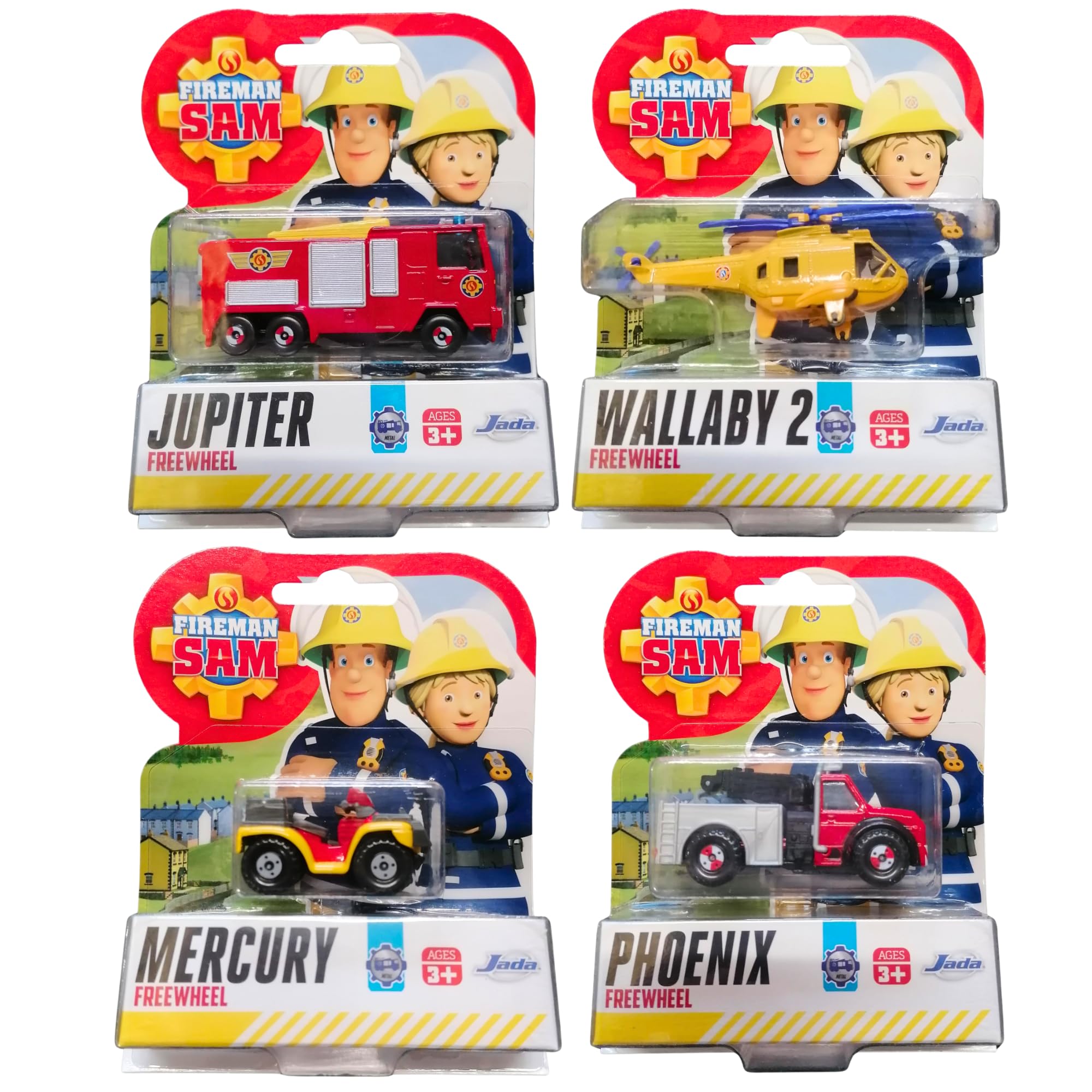 Simba Fireman Sam Figure Blind Box and Diecast Vehicle Sets - (Set of 4 Diecast Vehicles Set 1) — image 1