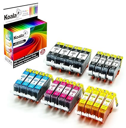 Koala 20 Druckerpatronen kompatibel für Canon PGI-525 CLI-526 für Canon Pixma MX885 MX895 IP4850 IP4950 IX6550 MG5150 MG5250 