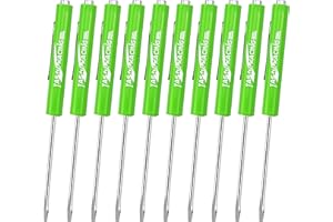 TASAN RACING 10Pcs Mini Tops and Pocket Clips Pocket Screwdriver Strong Magnetic Slotted Screwdriver Green 3mm